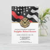 Brandweerman Fire Academy Afstudeerfeest Kaart (Staand voorkant)