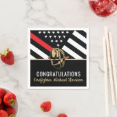 Brandweerman Fire Academy Afstudeerfeest Rode lijn Servet (Insitu)