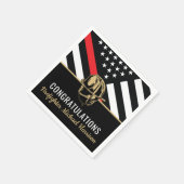 Brandweerman Fire Academy Afstudeerfeest Rode lijn Servet (Hoek)