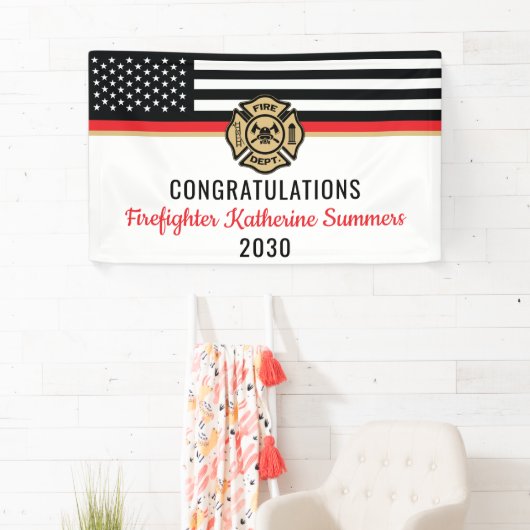 Brandweerman Fire Academy Afstudeerfeest Spandoek (Insitu)