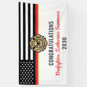 Brandweerman Fire Academy Afstudeerfeest Spandoek (Verticaal)