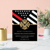 Brandweerman Fire Academy Afstudeerfeest Welkom Acryl Bord (Huwelijk)