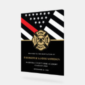 Brandweerman Fire Academy Afstudeerfeest Welkom Acryl Bord (Hoek)