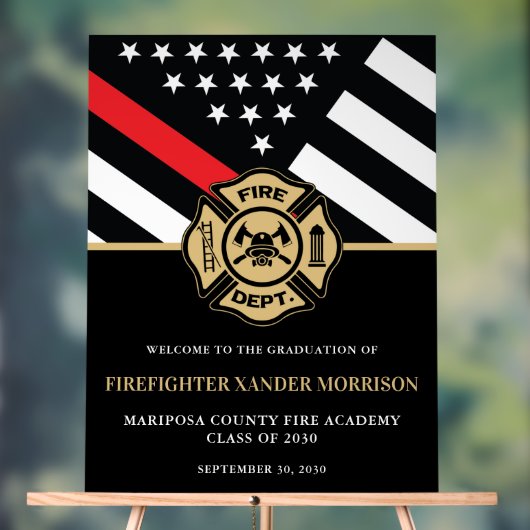 Brandweerman Fire Academy Afstudeerfeest Welkom Acryl Bord (Neutraal)