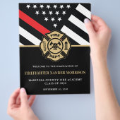 Brandweerman Fire Academy Afstudeerfeest Welkom Flyer (Hand)