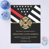 Brandweerman Fire Academy Afstudeerfeest Welkom Flyer (Enkel)