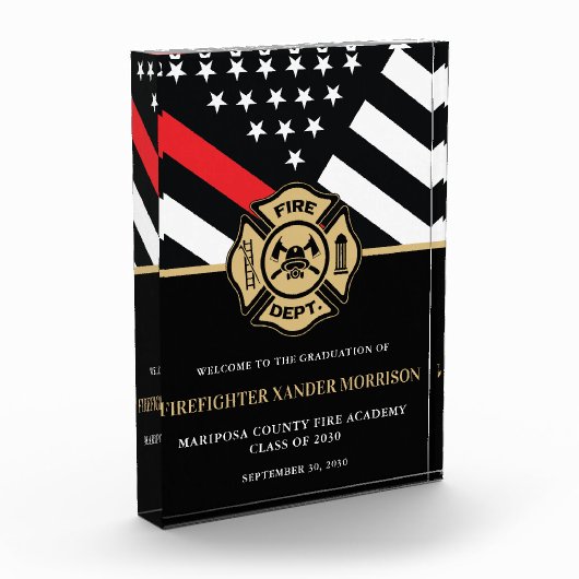 Brandweerman Fire Academy Afstudeerfeest Welkom Fotoblokken (Links)