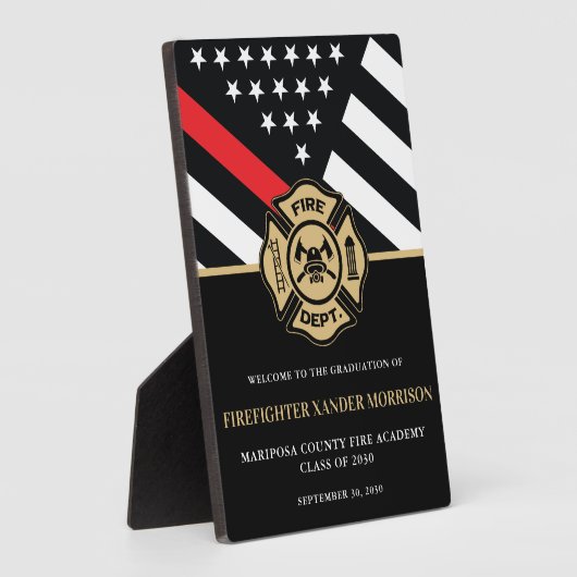 Brandweerman Fire Academy Afstudeerfeest Welkom Fotoplaat (Zijkant)