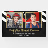 Brandweerman Fire Academy Afstuderen 2 Foto Spandoek (Horizontaal)