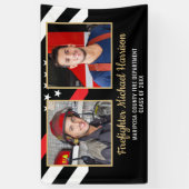 Brandweerman Fire Academy Afstuderen 2 Foto Spandoek (Verticaal)