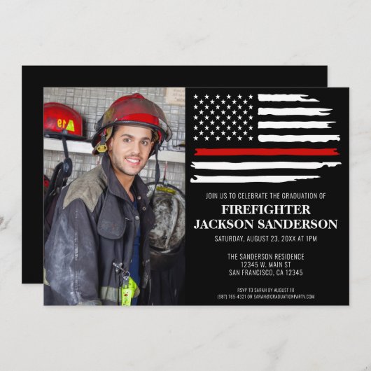 Brandweerman Fire Academy Afstuderen Brandweerman Kaart (Voorkant / Achterkant)