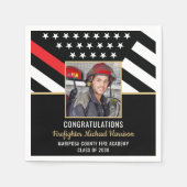 Brandweerman Fire Academy Afstuderen Brandweerman  Servet (Voorkant)