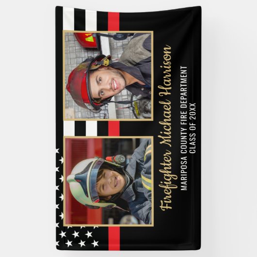 Brandweerman Fire Academy Afstuderen Brandweerman  Spandoek (Verticaal)