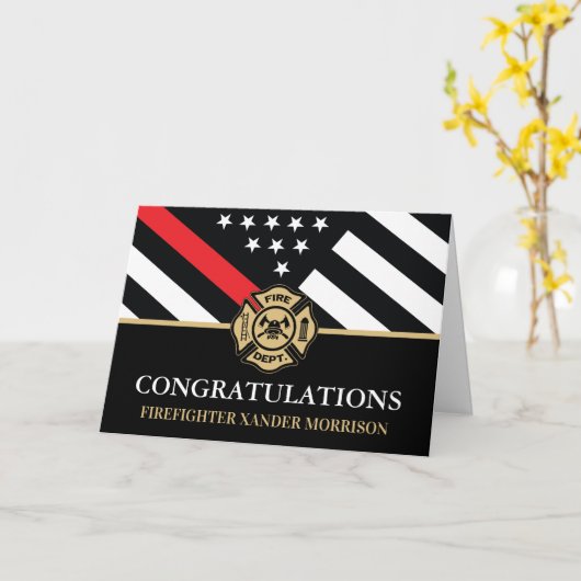 Brandweerman Fire Academy Afstuderen Kaart (Gele Bloem)