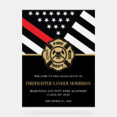 Brandweerman Fire Academy Afstuderen Welkom Acryl Bord (Voorkant)