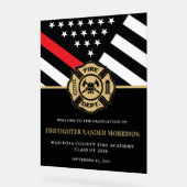 Brandweerman Fire Academy Afstuderen Welkom Acryl Bord (Hoek)