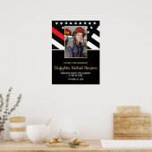 Brandweerman Fire Academy Graduation Party Foto Poster (Keuken)