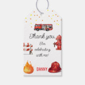 Brandweerman Firetruck Theme Gift Label Cadeaulabel (Voorkant)