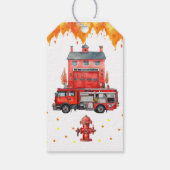 Brandweerman Firetruck Theme Gift Label Cadeaulabel (Achterkant)