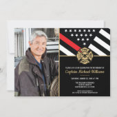 Brandweerman Foto Rode lijn Vlag Brandweerman Pens Kaart (Voorkant)