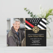 Brandweerman Foto Rode lijn Vlag Brandweerman Pens Kaart (Staand voorkant)