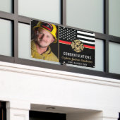 Brandweerman Foto van rode lijn met rode lijn Spandoek (Buitenkant Gebouw)
