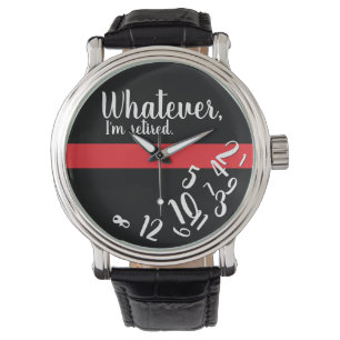 Brandweerman Funny Retirement Thin Red Line Horloge