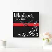 Brandweerman Funny Retirement Thin Red Line Vierkante Klok (Huis)