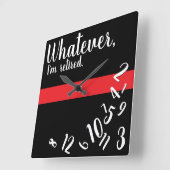 Brandweerman Funny Retirement Thin Red Line Vierkante Klok (Hoek)