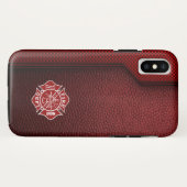 Brandweerman Gedrukt Leer Case-Mate iPhone Case (Achterkant (horizontaal))