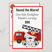 Brandweerman geef het alarm kaart (Voorkant / Achterkant)