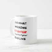 brandweerman, geen vrouw brandweerman, geweldige koffiemok (Voorkant links)