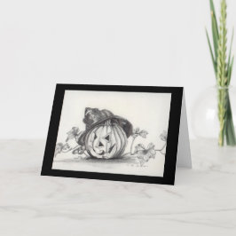 Brandweerman gekostumeerde pompoen kaart