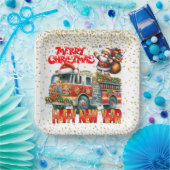 Brandweerman Gelukkig Nieuwjaar Papieren Bordje (Feest)