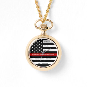 Brandweerman, gepersonaliseerd in de Thin Red Line Horloge