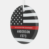 Brandweerman gepersonaliseerde brandweerman dunne  glas ornament (Voorkant links)