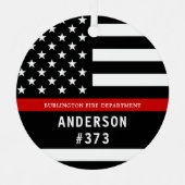 Brandweerman gepersonaliseerde brandweerman dunne  metalen ornament (Voorkant)