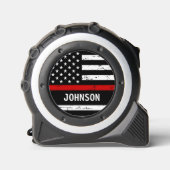 Brandweerman gepersonaliseerde dunne rode lijn vla rolmaat (Voorkant)