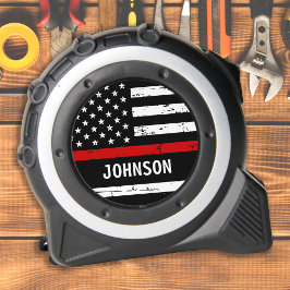 Brandweerman gepersonaliseerde dunne rode lijn vla rolmaat