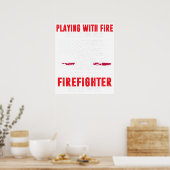 Brandweerman Geschenk Voor Mannen Funny Brandweerm Poster (Keuken)