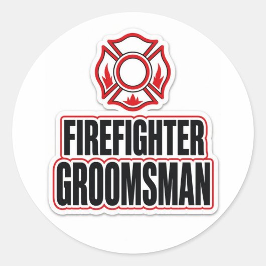 Brandweerman getuige ronde sticker (Voorkant)