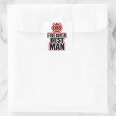 Brandweerman getuige vierkante sticker (Tas)