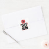 Brandweerman getuige vierkante sticker (Envelop)
