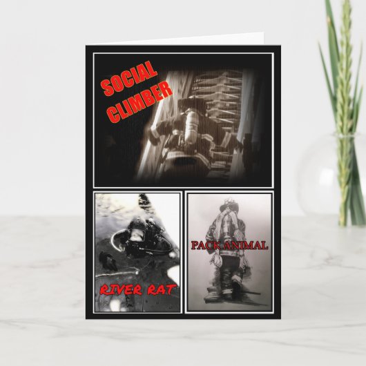 brandweerman gevouwen Wenskaart Kaart (Voorkant)