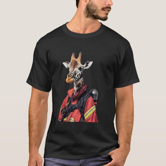 Brandweerman Giraffe T-shirt (Voorkant)