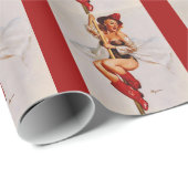  brandweerman gooit het meisje op cadeaupapier (Rol Hoek)