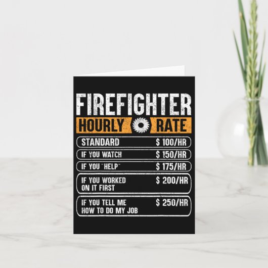 Brandweerman Grappige Uurprijs Geschenken voor bra Kaart (Voorkant)