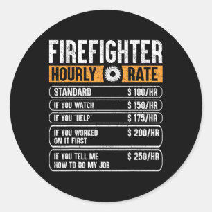 Brandweerman Grappige Uurprijs Geschenken voor bra Ronde Sticker