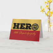 Brandweerman Grunge Hero Sympathie Kaart (Gele Bloem)