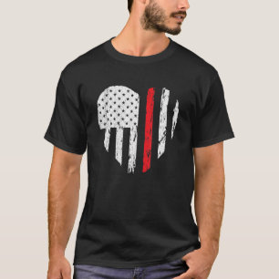 Brandweerman Hart Liefde Noodlijdend USA Vlag Echt T-shirt